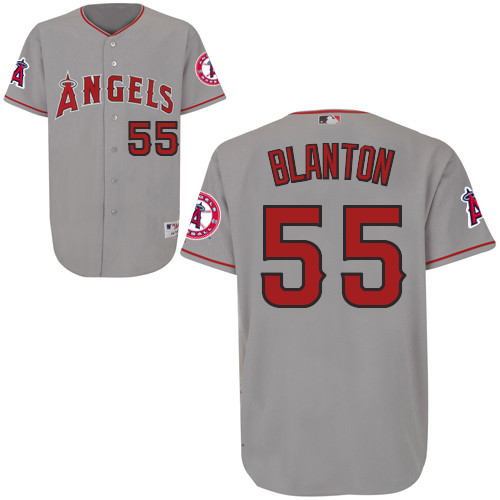 Joe Blanton #55 mlb Jersey-Los Angeles Angels of Anaheim Women's Authentic Road Gray Cool Base Baseball Jersey